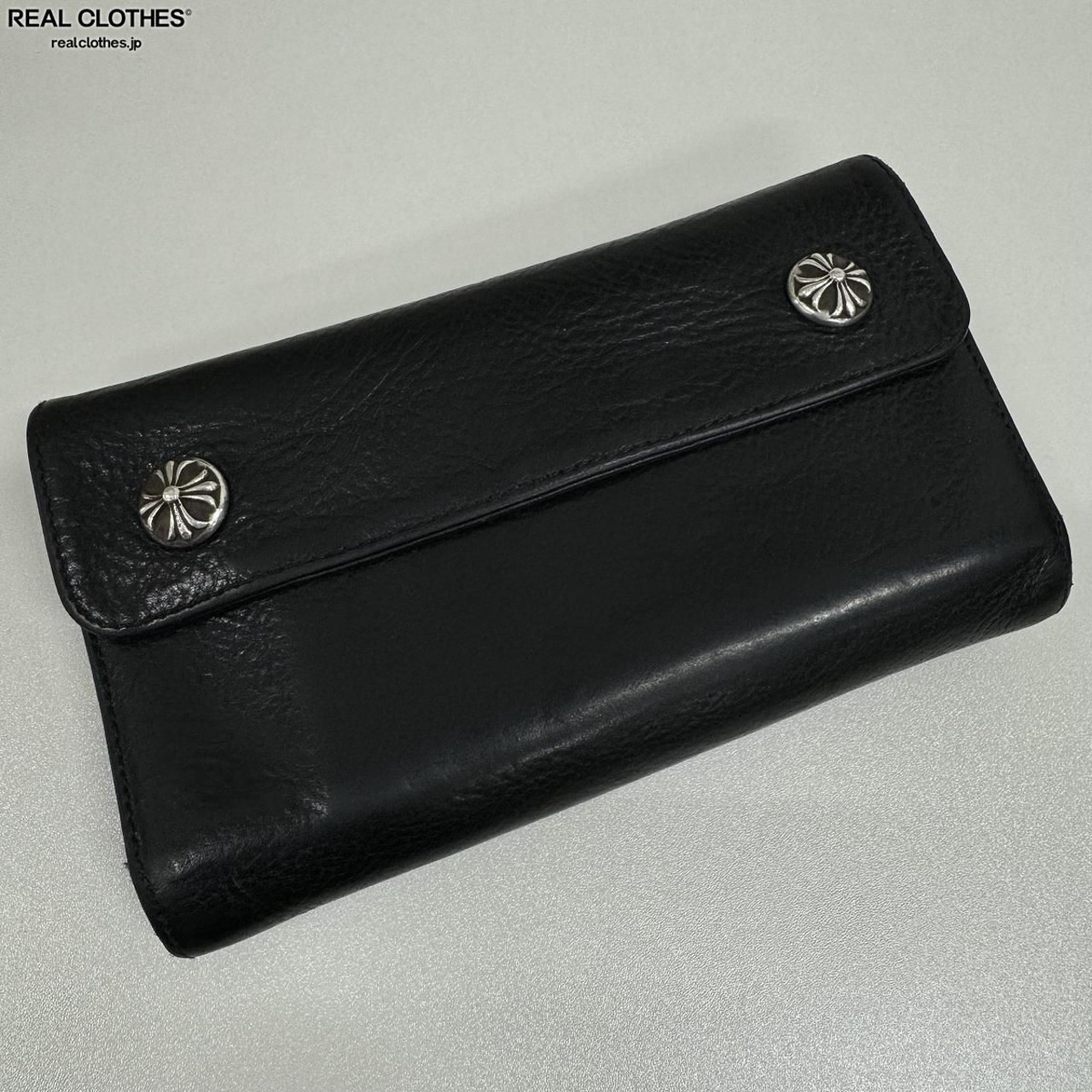 CHROME HEARTS/クロムハーツ WAVE/ウェーブウォレット 長財布/クロス