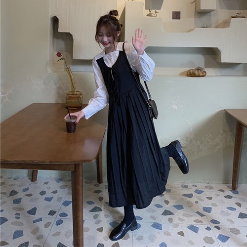 ✞ スカート ♡ノースリーブプリーツロング レース ステッチ ✞ゴスロリ SM ミリ 甘ロリ クラロリ 和ロリ エレガント 黒ロリ 姫ロリ 華ロリ BB-BB70152848180