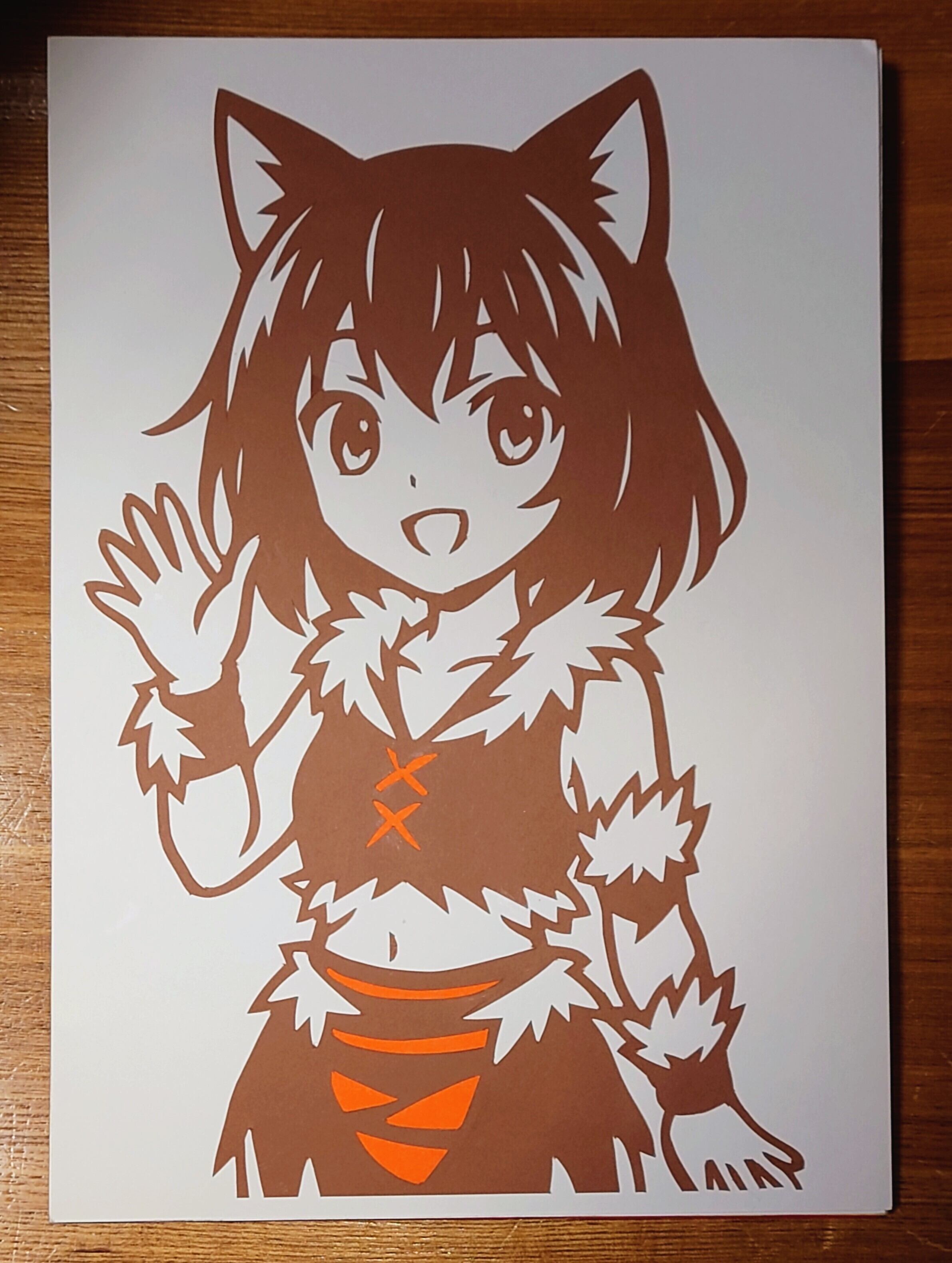 切り絵 イラスト・猫耳 女の子 | Miyu工房 Paper Cutting