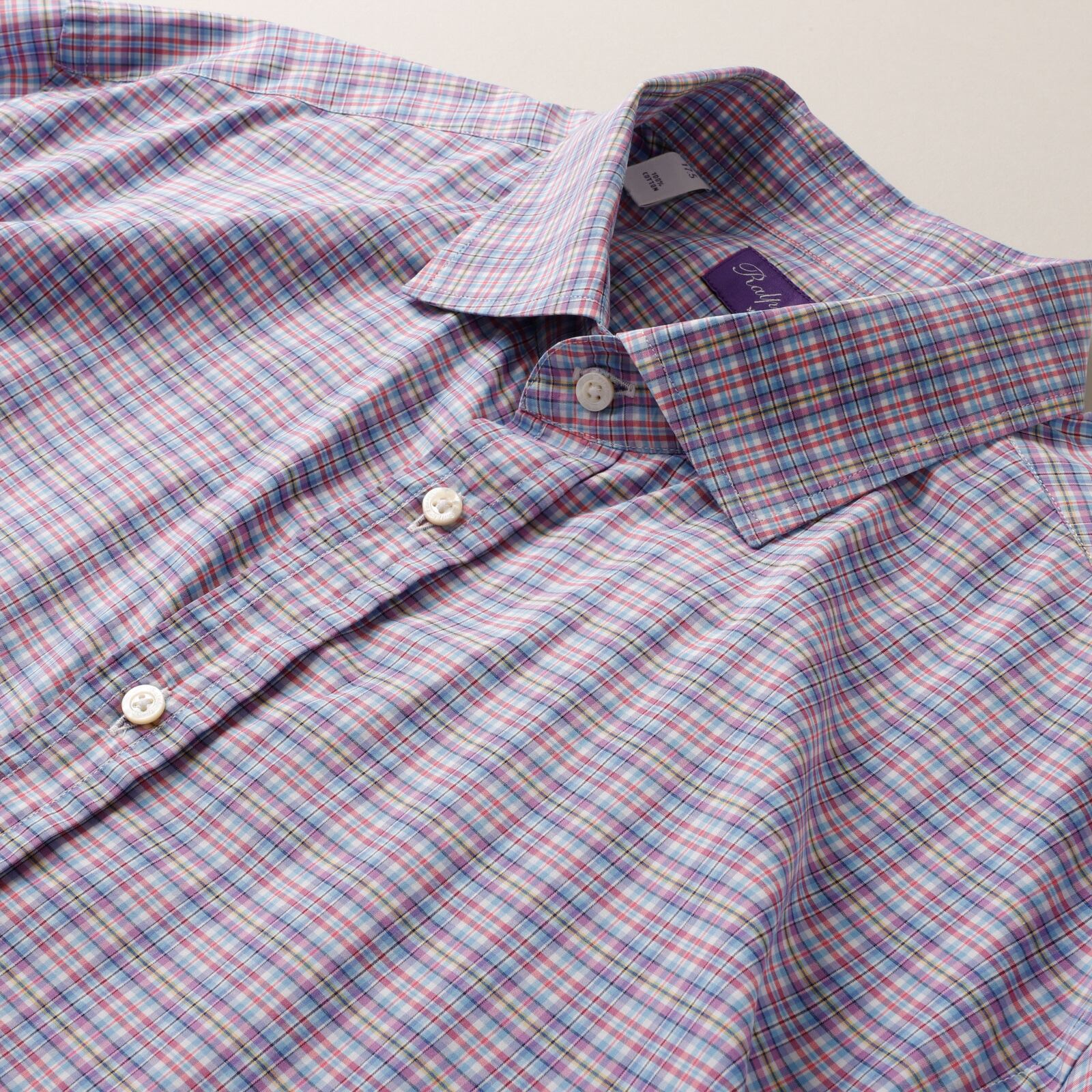 未使用】Ralph Lauren Purple Label special cotton check shirt made