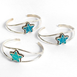 【INDIAN JEWELRY インディアンジュエリー】Navajo Turquoise star bangle James Maygoats ナバホ ターコイズスターバングル ジェームス・メイゴート作