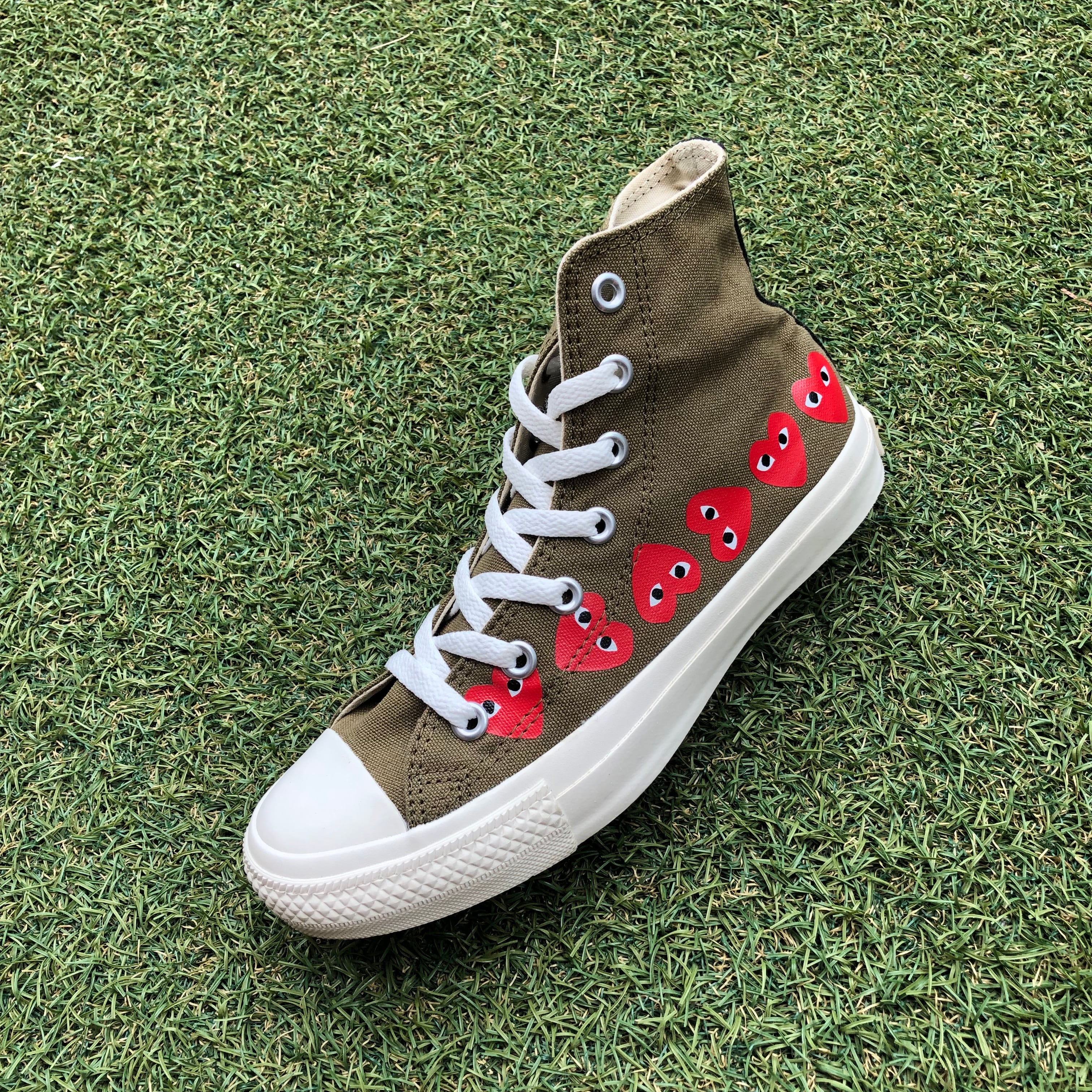 コンバース　ギャルソン　プレイ　コラボ ハイカット　オリーブ converse×PLAY COMME des GARCONS ALL STAR HI コンバース× プレイ
