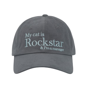 [ JOEGUSH ] My cat is Rockstar Baseball cap (Charcoal) 正規品 韓国ブランド 韓国代行 韓国通販 韓国ファッション キャップ 帽子