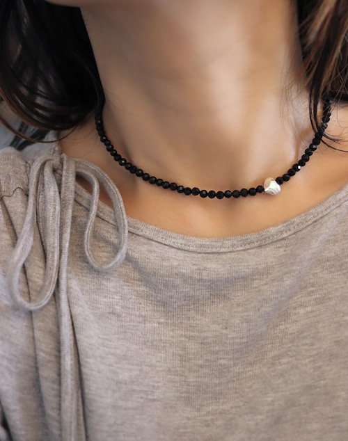 onyx × Karen silver choker
