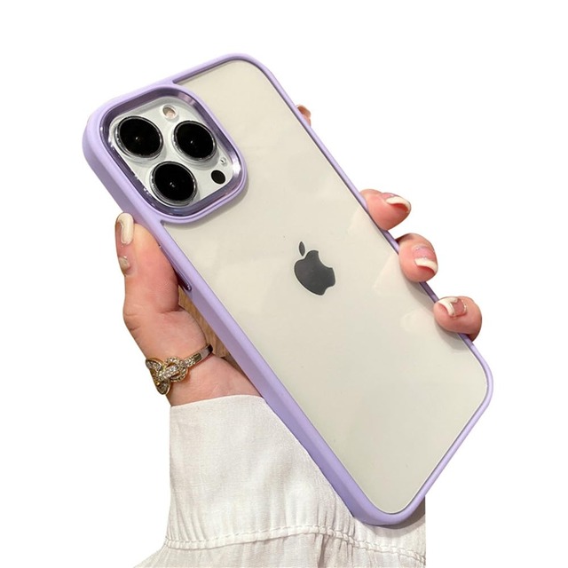 kaitesi 対応 iPhone SE 第3世代 第2世代 ケース クリア 透明 iPhone 8/7/6 用 カバー 2色 配色 薄型 可愛い レディース 背面 ハードケース,薄い紫
