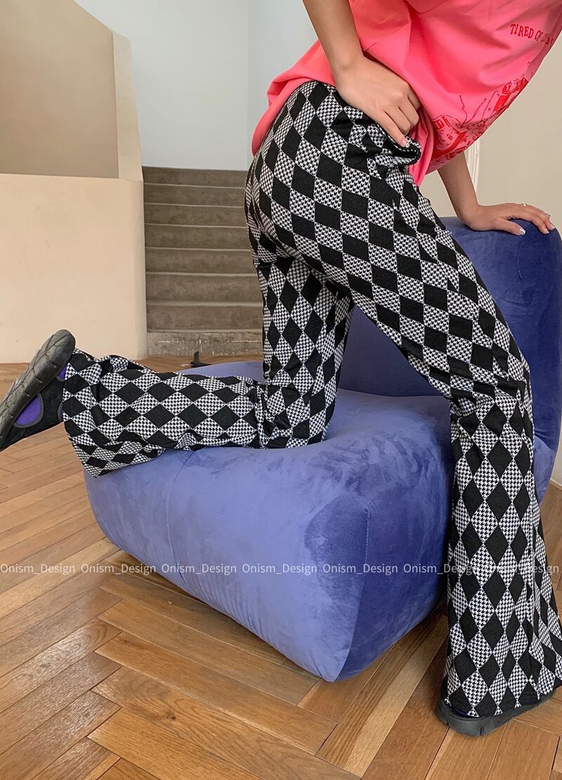 カラースリムカジュアルパンツ レディース ビッグFスモールZ韓国54464369635