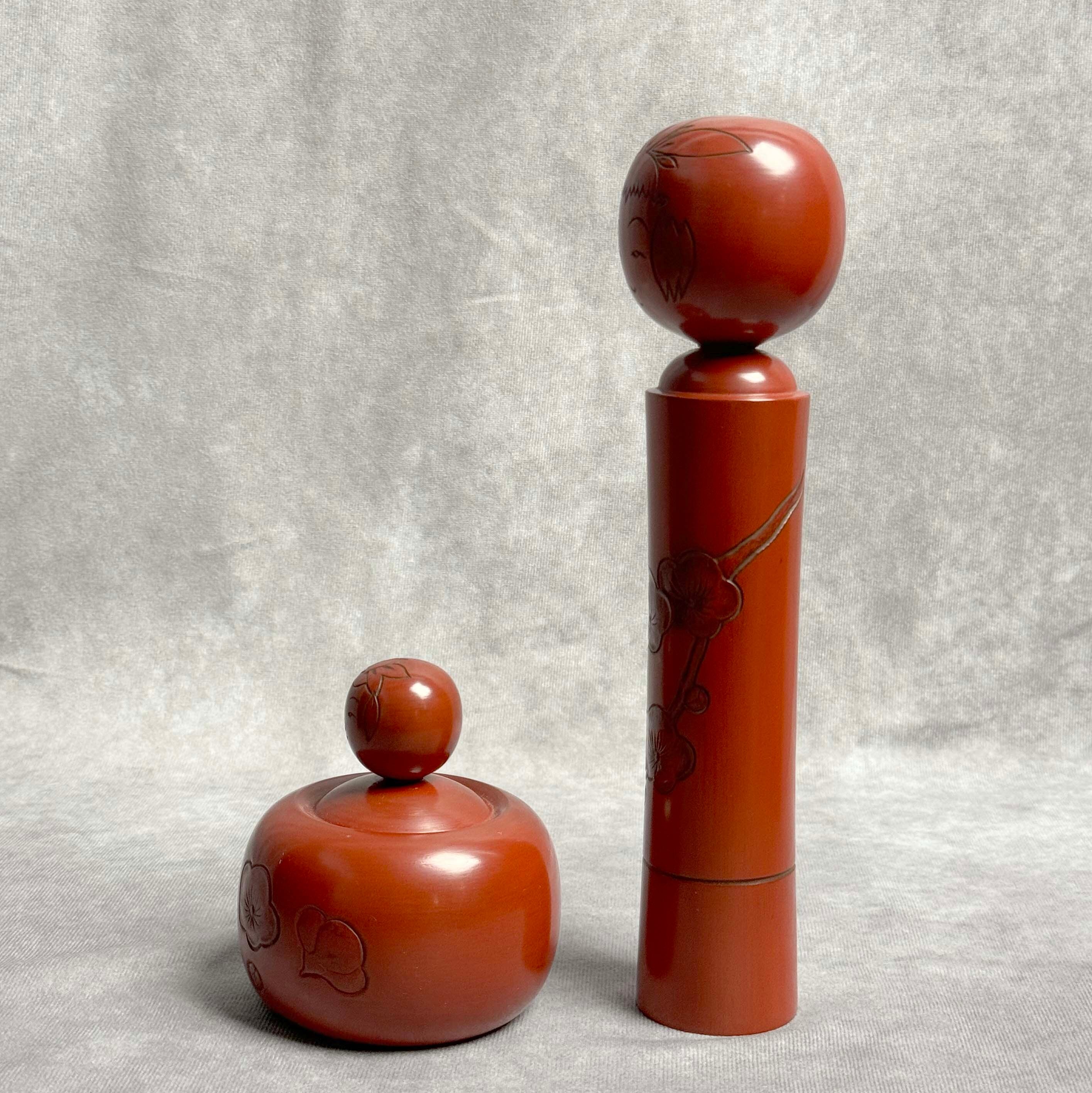 伝統工芸「鎌倉彫こけし」ペア(No.31)