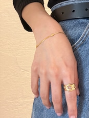 スリーハートスリムブレスレット