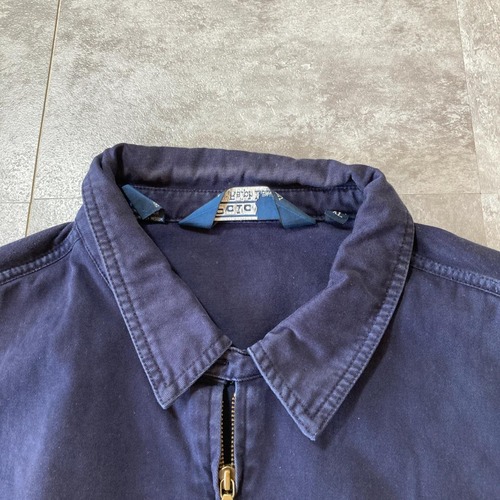 90-00s Polo by Ralph Lauren ネイビー コットンツイル スイングトップ 無地 タイ製 XL jacket 詳細写真4