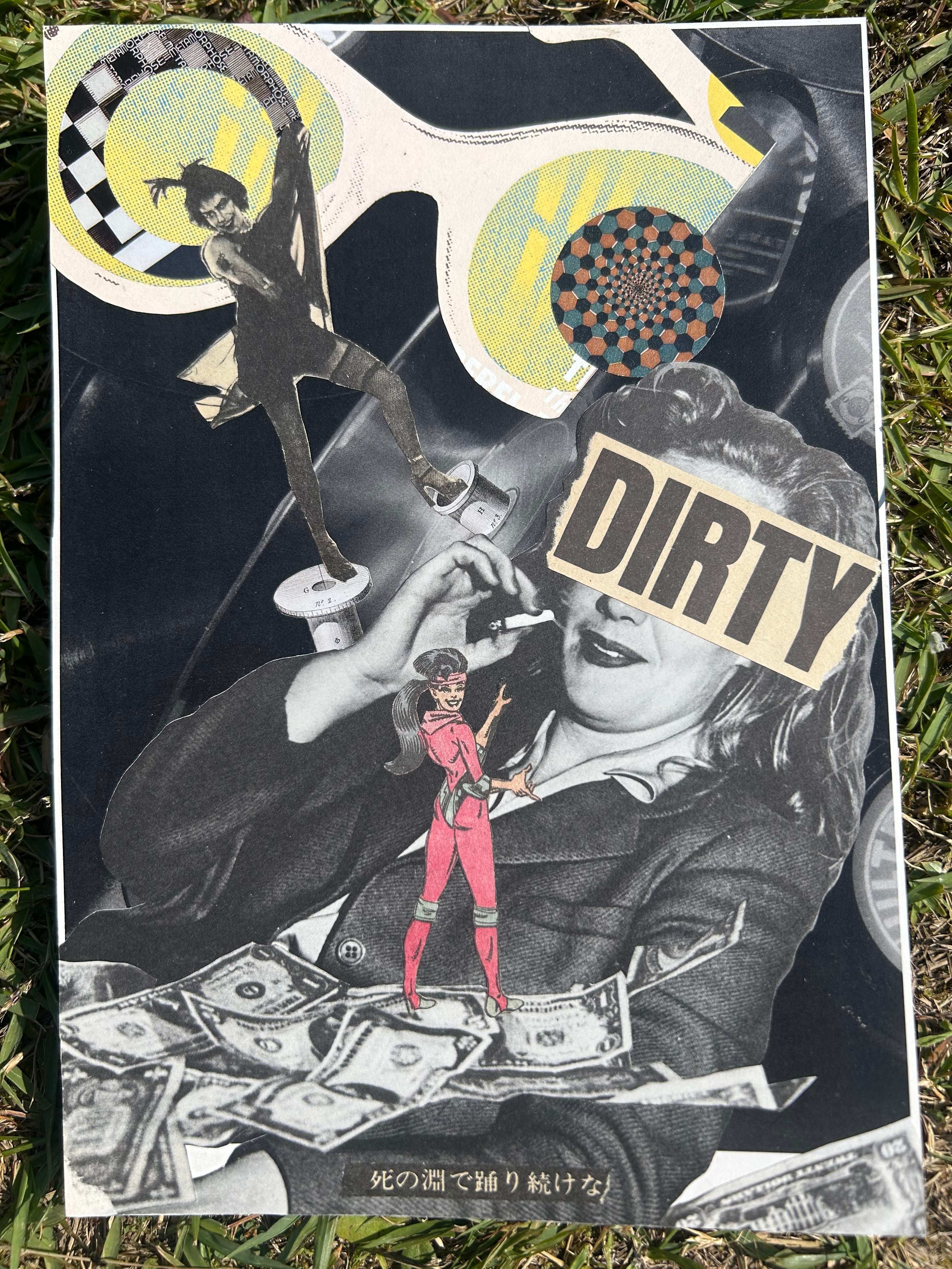 額装付きコラージュアート作品 チャイニーズコラージュ作りました！ 中国の伝統的で派手な装飾