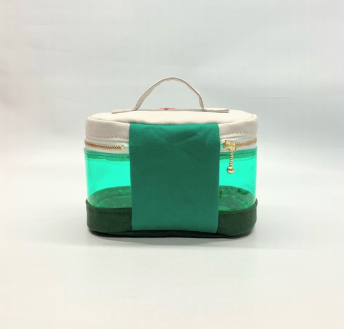 バニティポーチ　メロンソーダ　クリームソーダ　ビニールポーチ｜とりさん工房ーかわいいハンドメイドポーチ