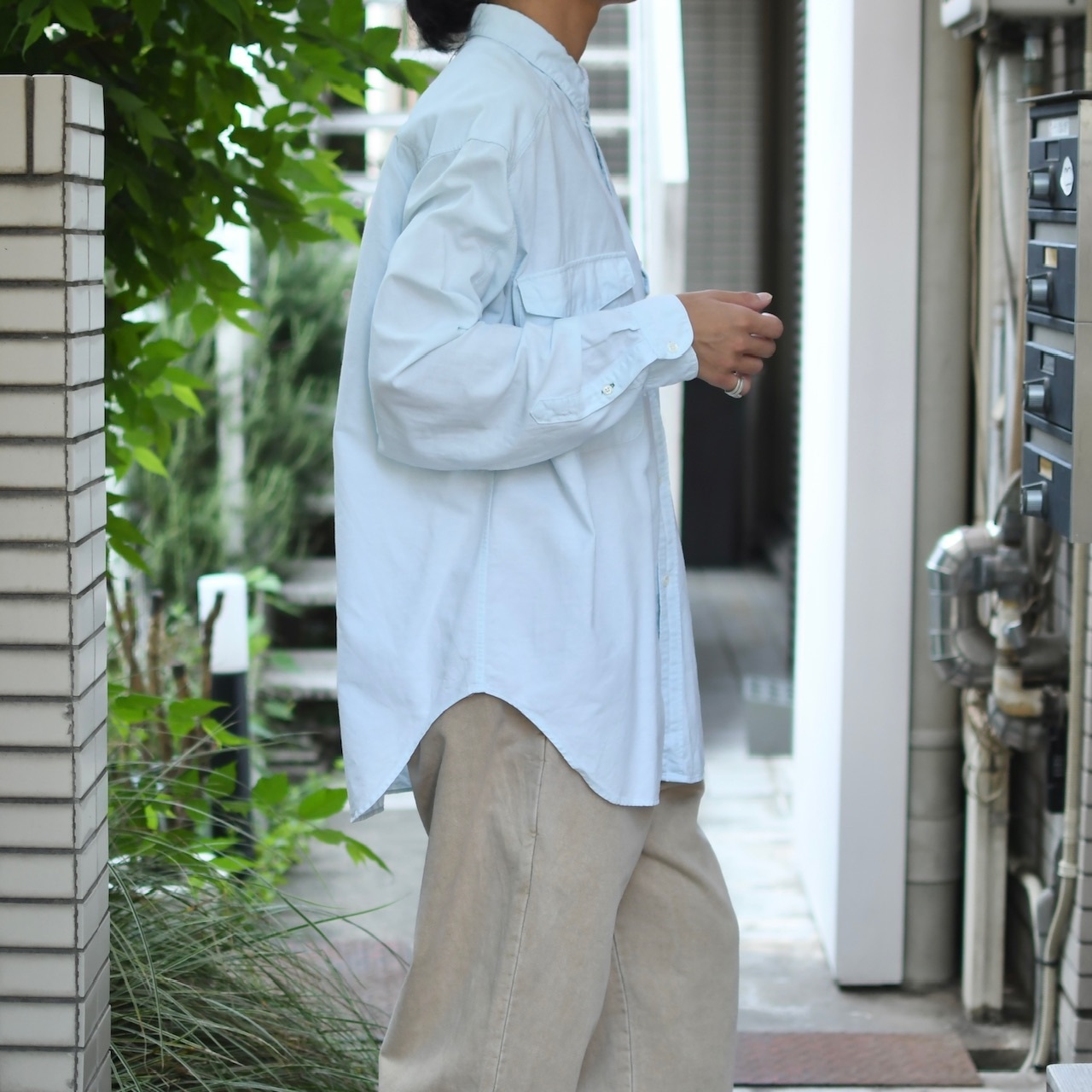 TOMMY HILFIGER 3点留め button down shirt light blue