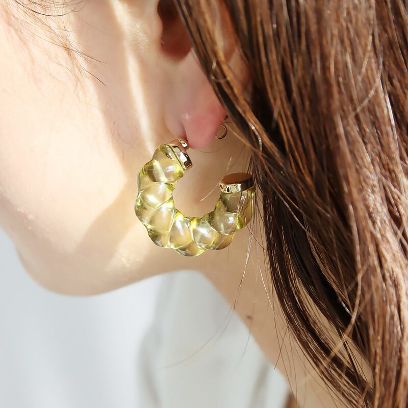 ネコポス便】ピアス アクリルカラーツイストピアス クリアカラー