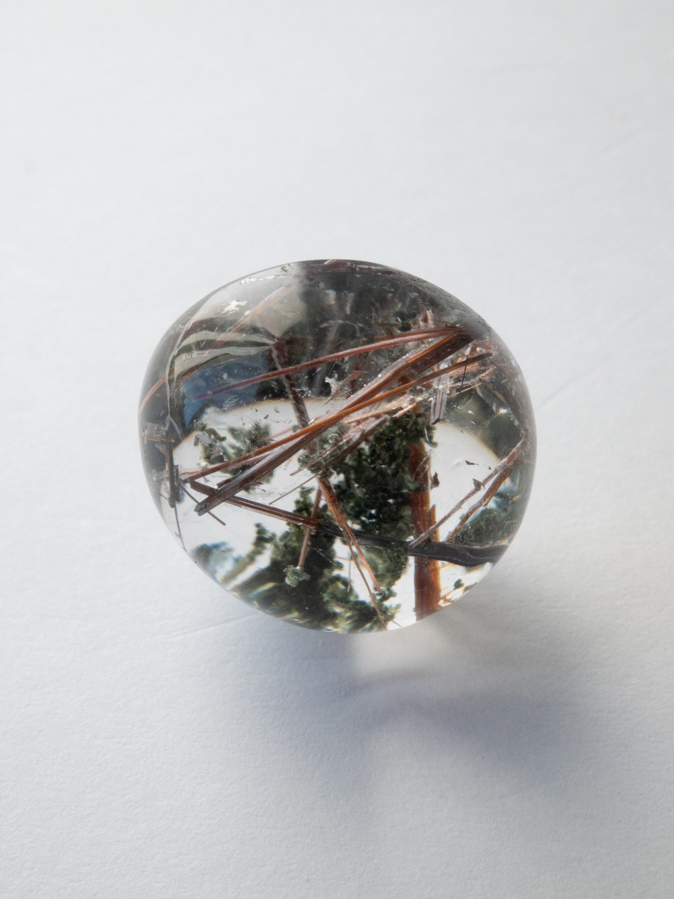 専用レッドルチルクォーツ 丸玉　不死鳥フェニックス姿のルチル レッドルチルクォーツ - a08 | SELSHA