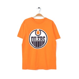 NHL エドモントンオイラーズ Tシャツ アイスホッケー オレンジ Edmonton Oilers メンズM 古着 アメカジ @BZ0025