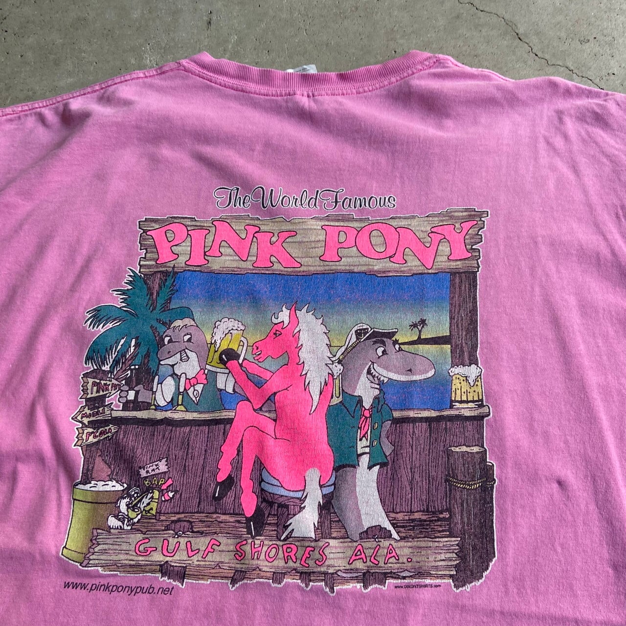 90〜00年代 PINK PONY PUB ショップロゴ バックプリントTシャツ メンズ