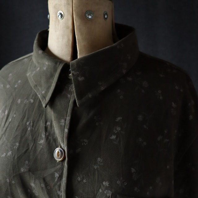 used sag harbor flower pattern shirt jacket / レトロ花柄シャツ