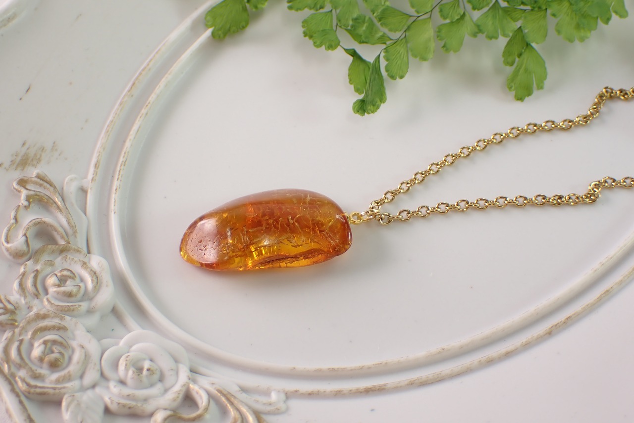 アンバーネックレス　 [D11‐230]