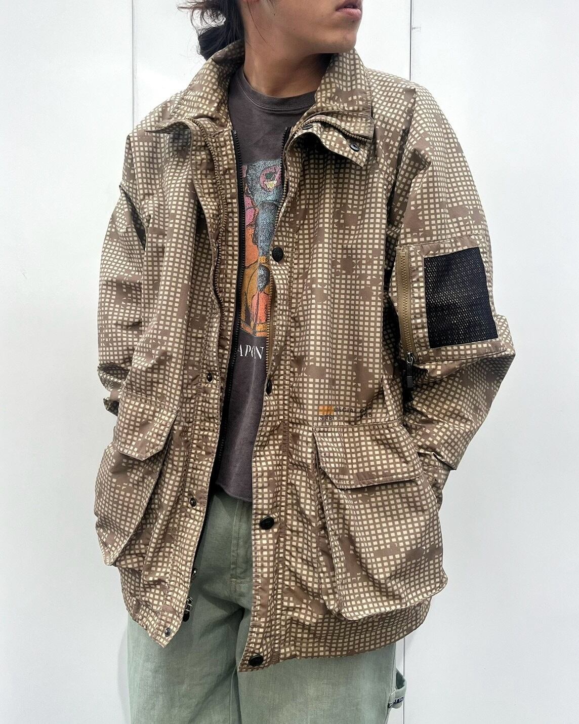 90s OLD STUSSY "Night Camo" Nylon Shell Jacket