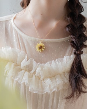 necklace お日様に願いを cream yellow