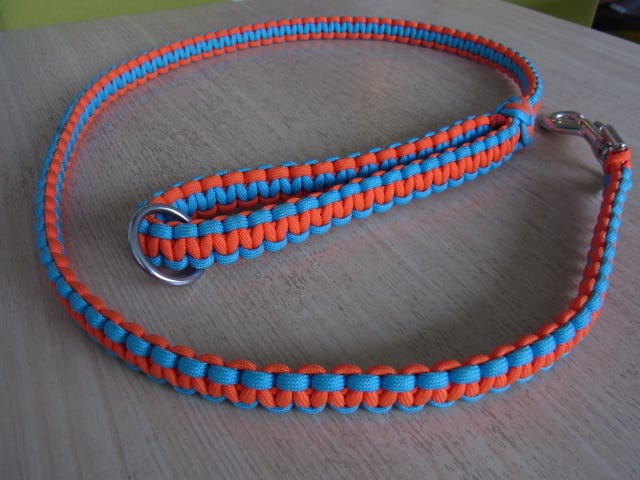 愛犬用カフェリード】パラコードでハート編み/ラブラブ編み。災害時や