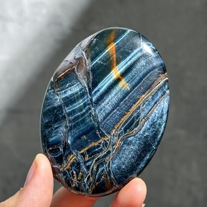 ブルータイガーアイ パーム 14◇Blue Tiger's eye◇天然石・鉱物・パワーストーン