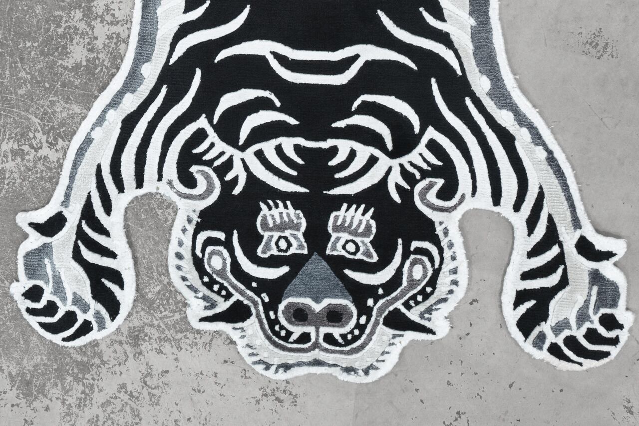 Tibetan Tiger Rug 《Sサイズ•シルク・オリジナル1•モノクロ307