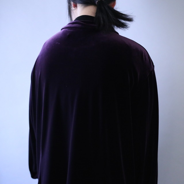 loose over silhouette violet china velours shirt