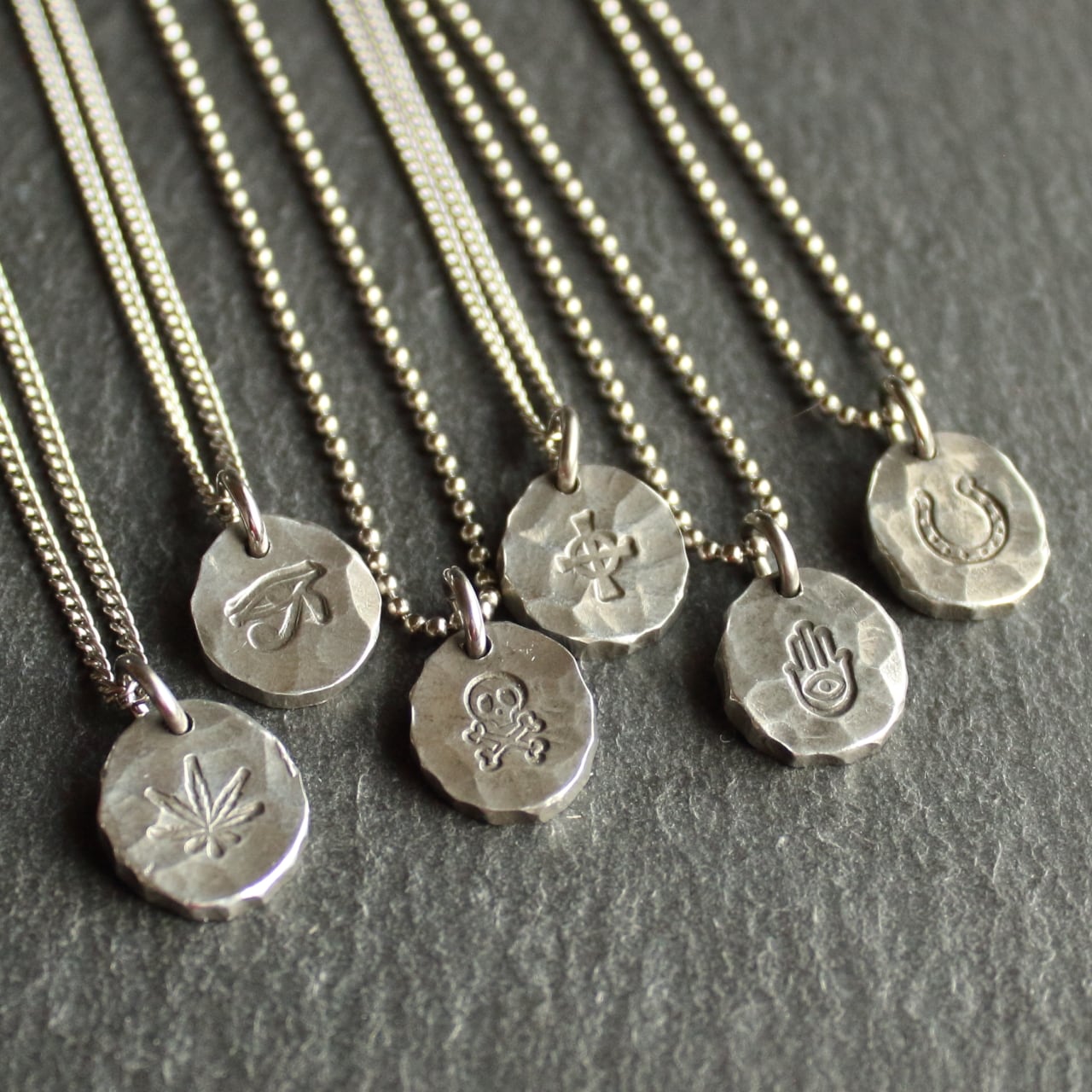 ◆錫 (スズ) × silver ネックレス【Stamp Tin Necklace #Anarchy】 | UNDERGROUND METAL  FACTORY