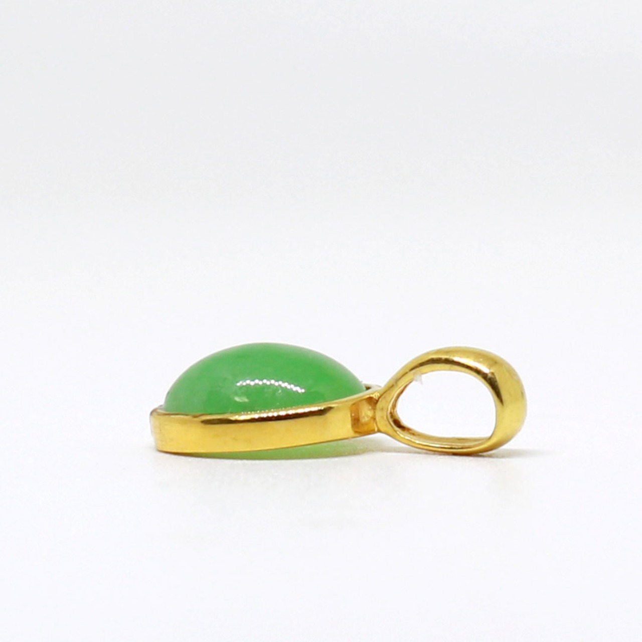 新作！グリーン×ゴールド K10YG シンプルペンダントトップ A貨翡翠 jd_pt1072