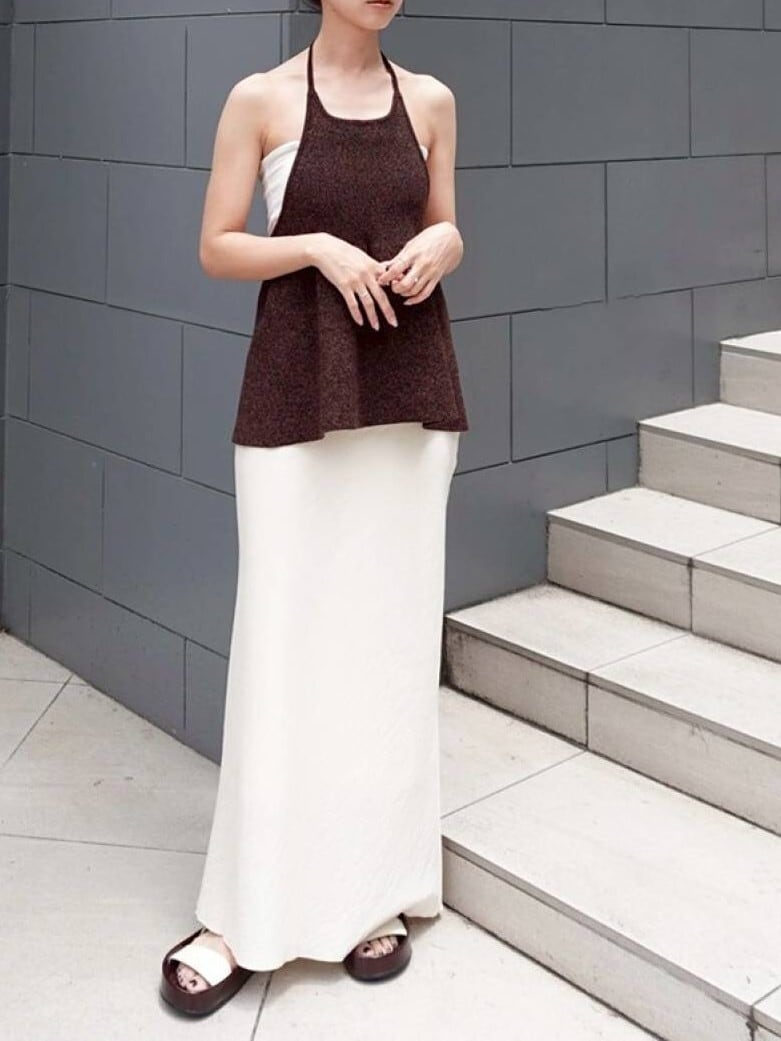 TODAYFUL】Halterneck Peplum Knit | LASHIC