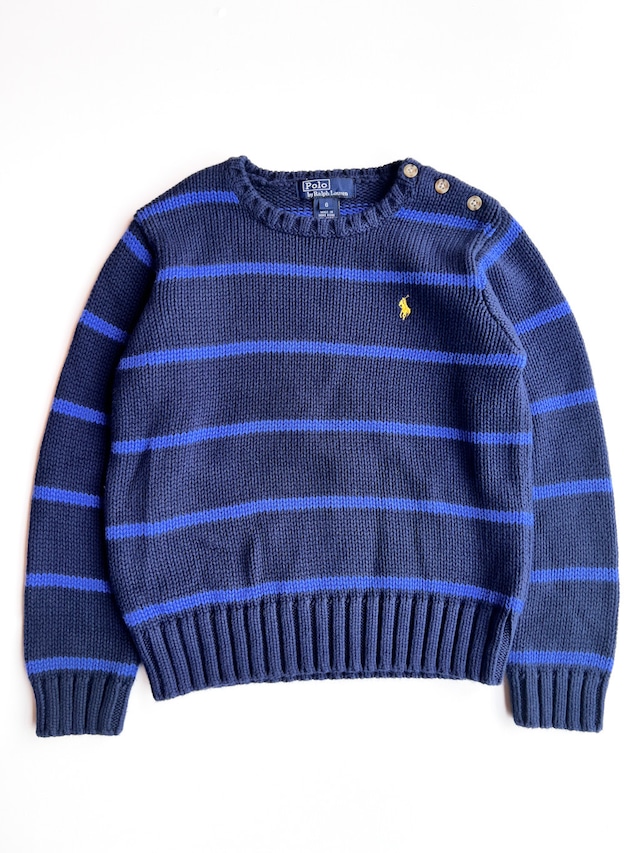 【120cm】VINTAGE 90's ラルフローレン コットンセーター【10416】※