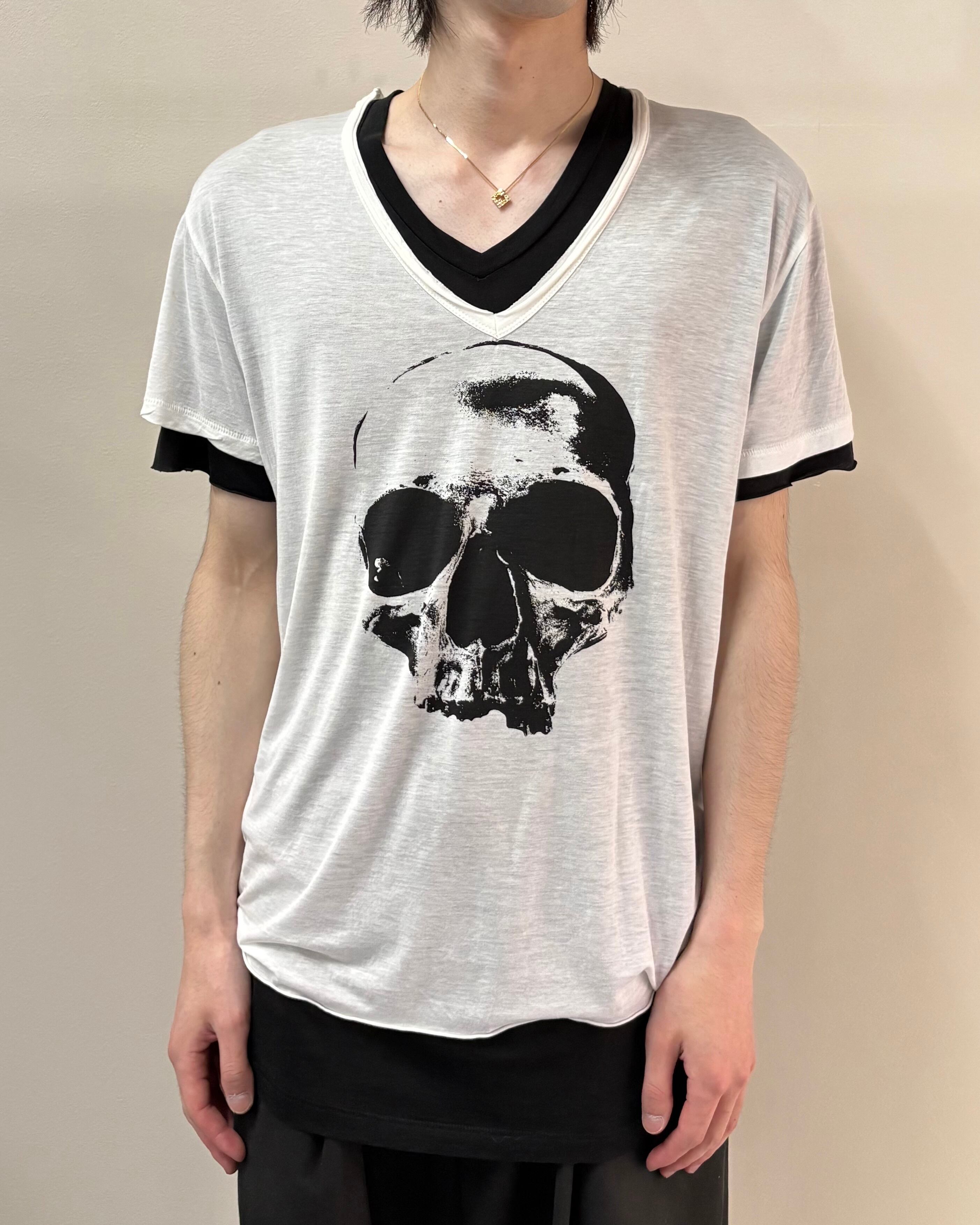 Neil Barrett】fake layered skull T-shirt | blendmarket