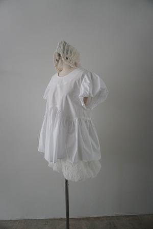 GATHER PUFF BLOUSE  (WHITE) 2505-64-23