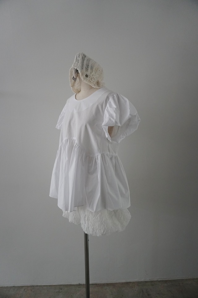 GATHER PUFF BLOUSE  (WHITE) 2505-64-23