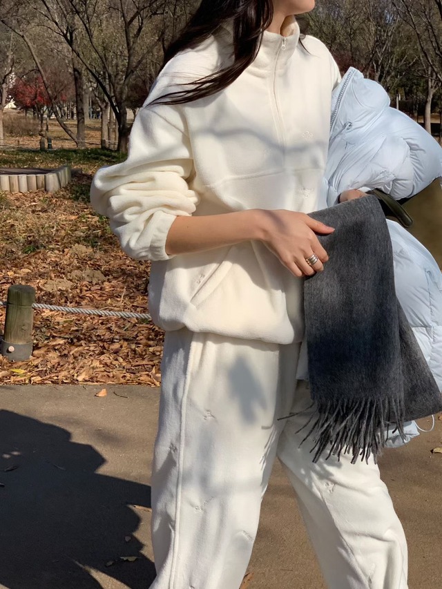 (予約) signature / Hayley fleece zip-up 2color