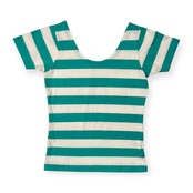 RALPH LAUREN ラルフローレン ボーダー柄 Uネック 半袖Tシャツ ストレッチ カットソー M /ビンテージ/インパクト21