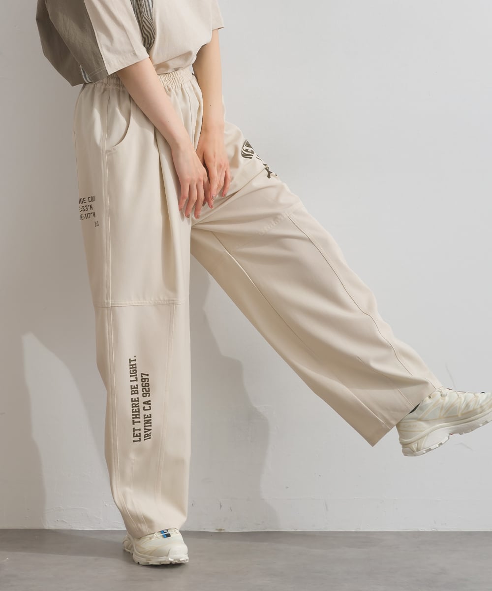 J262004 【接触冷感シリーズ】 ツイルワーク風ロゴパンツ / Cool Touch