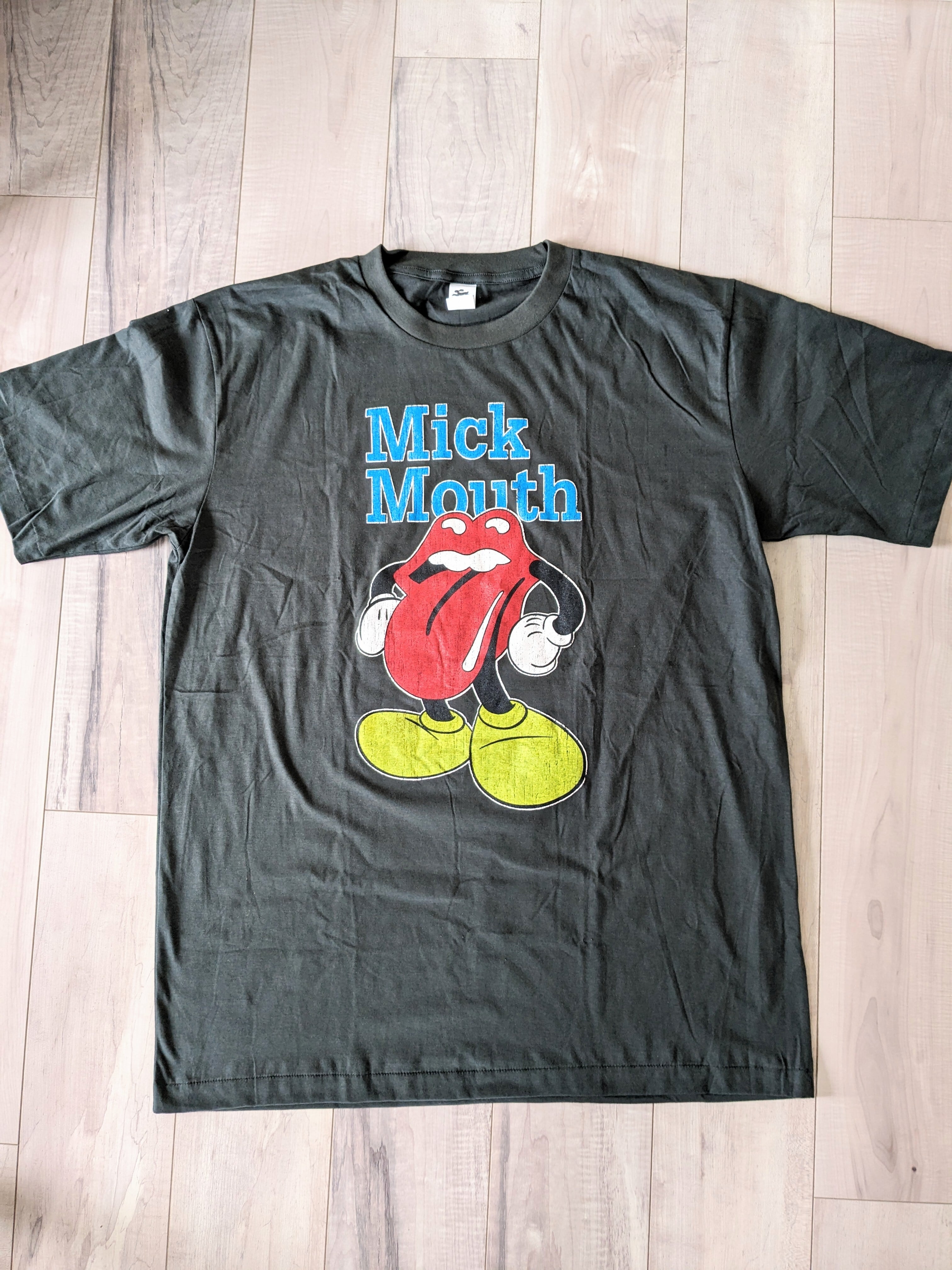 【MICK MOUTH (Mickey Mouse/Mick Jagger ミッキーマウス/ミック・ジャガー)】ローリングストーンズ / バンドT / ビンテージ加工〚アメリカン雑貨 アメトイ〛