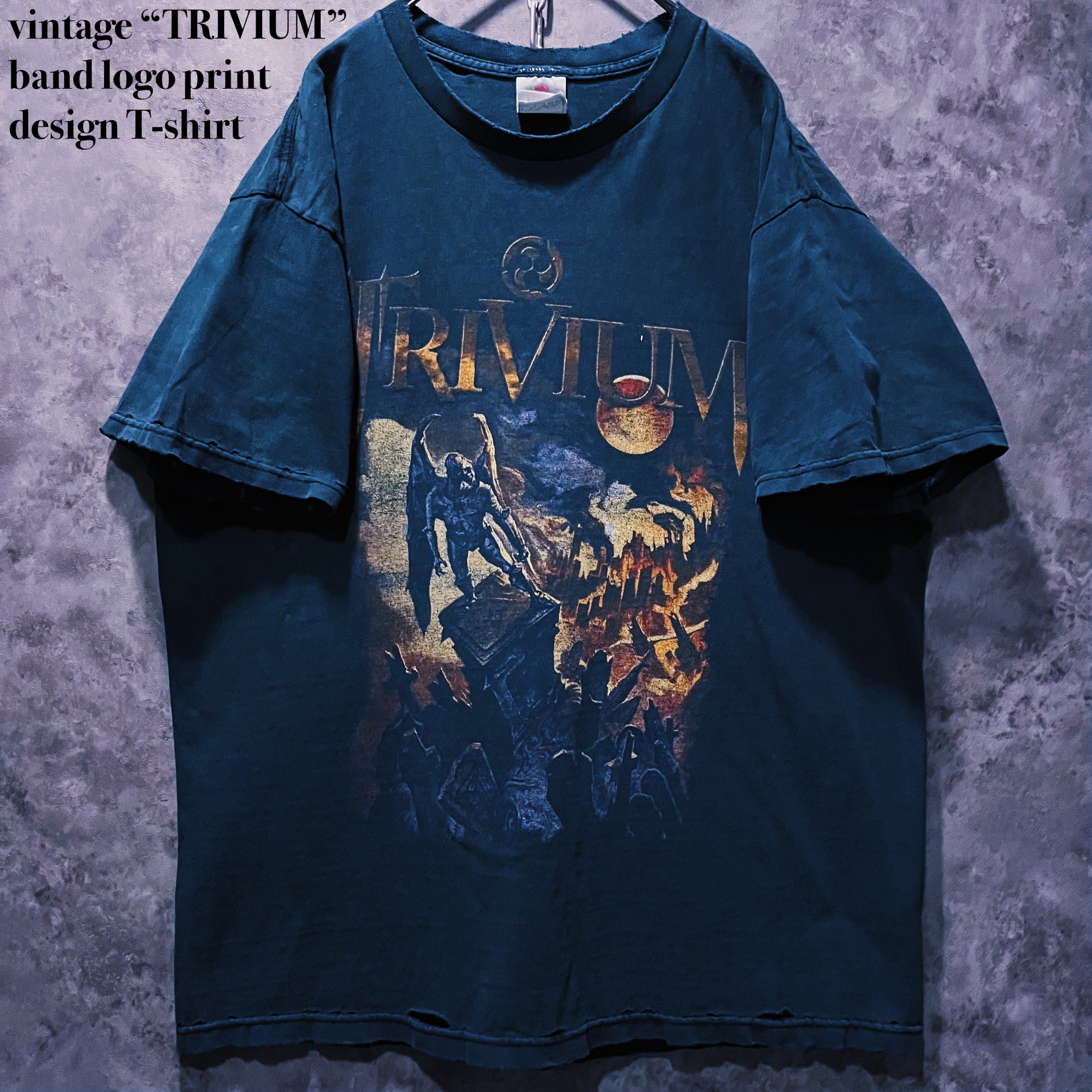 【doppio】vintage “TRIVIUM” band logo print design T-shirt