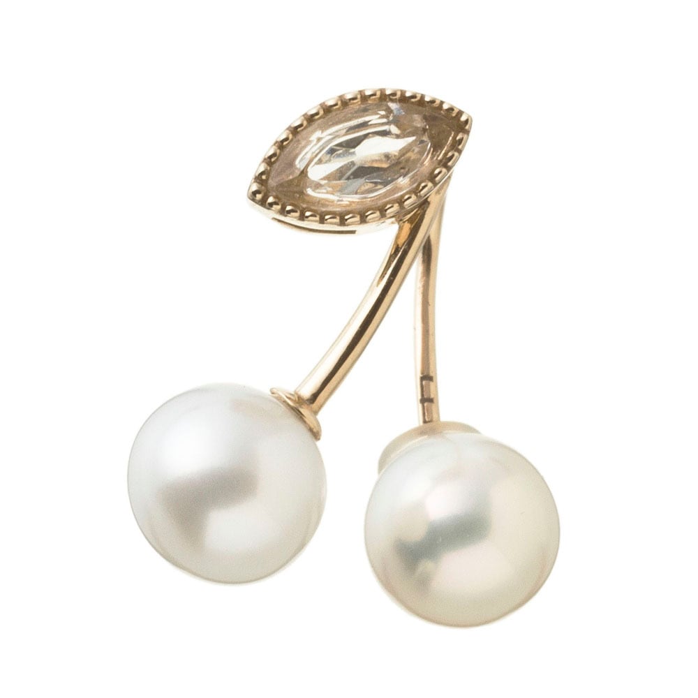 K10 cherry pearl earring　10金チェリーパールピアス（片耳用）ELE0012GI   jewelry