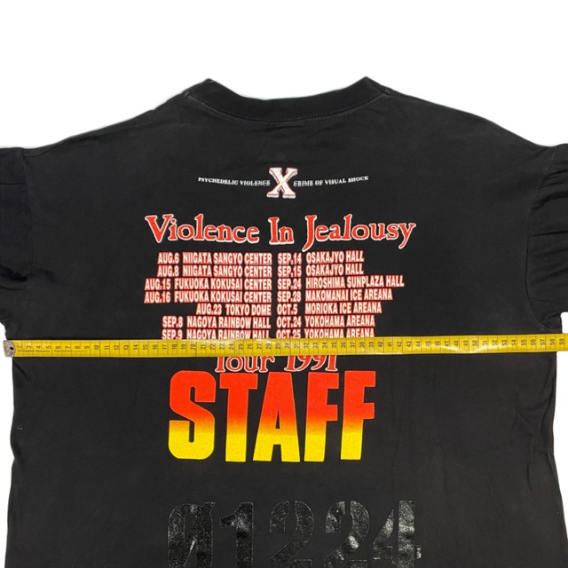 90's / X JAPAN Violence In Jealousy 1991 tour Staff Tee | ASCENT