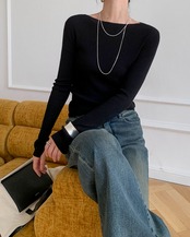 Slim round neck long sleeve Top T20111