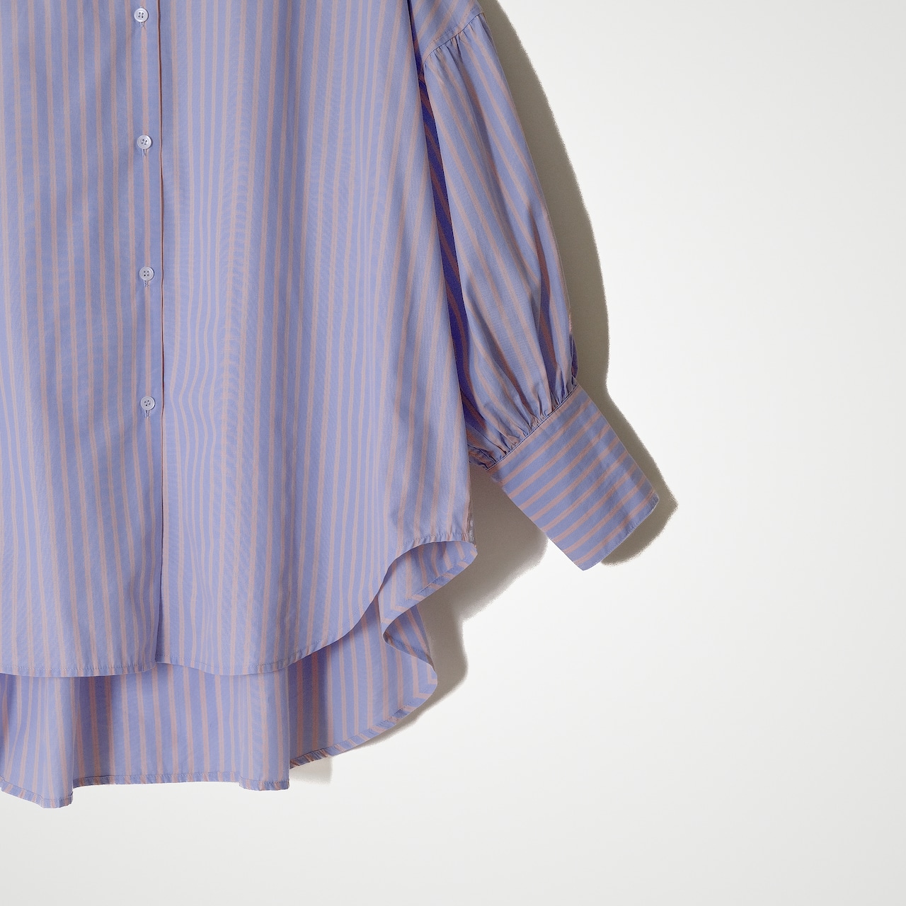 BALLOON SLEEVE SHIRT / BLUE × PINK - 4