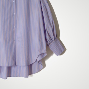 BALLOON SLEEVE SHIRT / BLUE × PINK