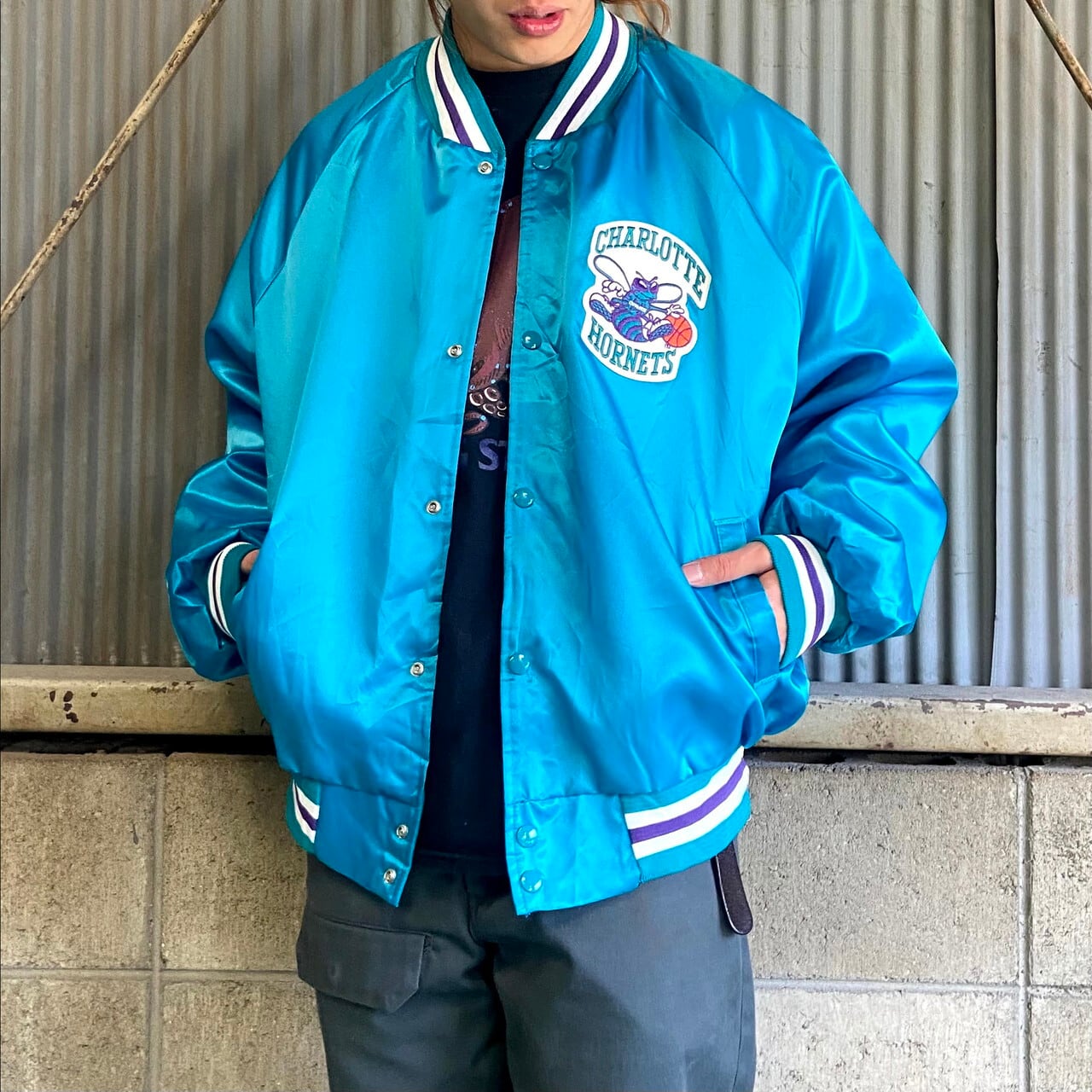 超希少 90s US製 シャーロット ホーネッツ hornets 総柄