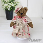 Vsb-70002 Beige floral dress beret bag  set