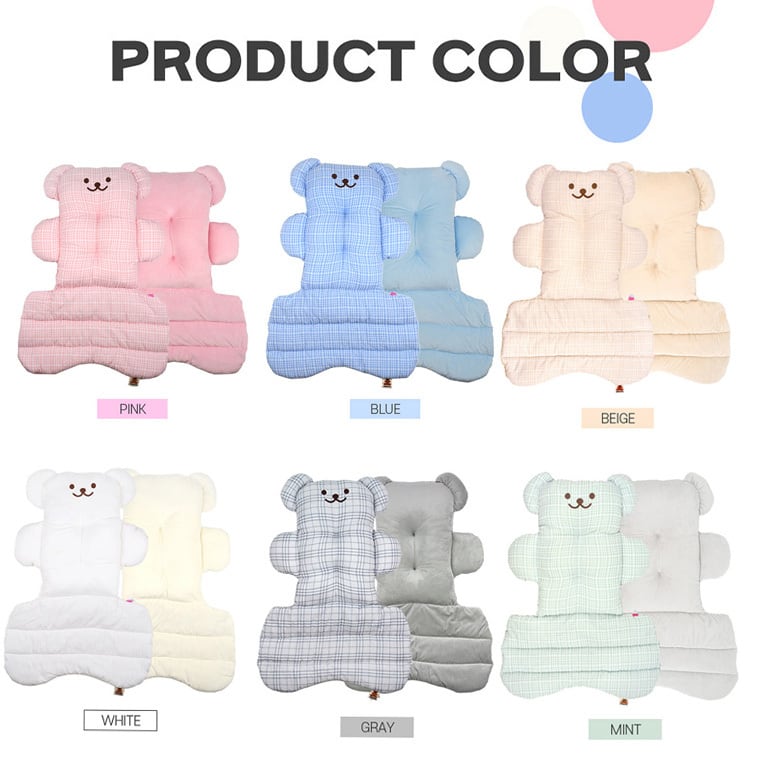 ベアーペットカートクッション 6color / 犬用 カート クッション あご乗せ 一体型 固定 可愛い ペット用カート ふわふわ マット リバーシブル 両面 ベロア ふわふわ オールシーズン 暖かい 韓国 ParisDog クマ柄