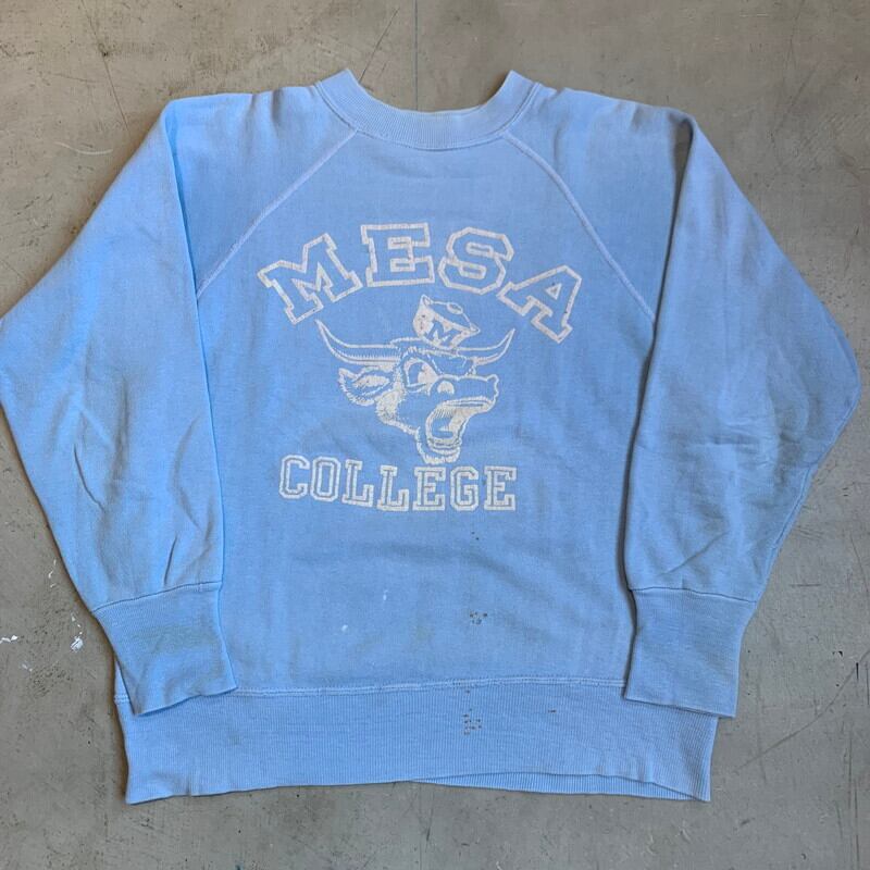 50s 60s vintageスウェット ラグラン サックスブルー フェード 【公式