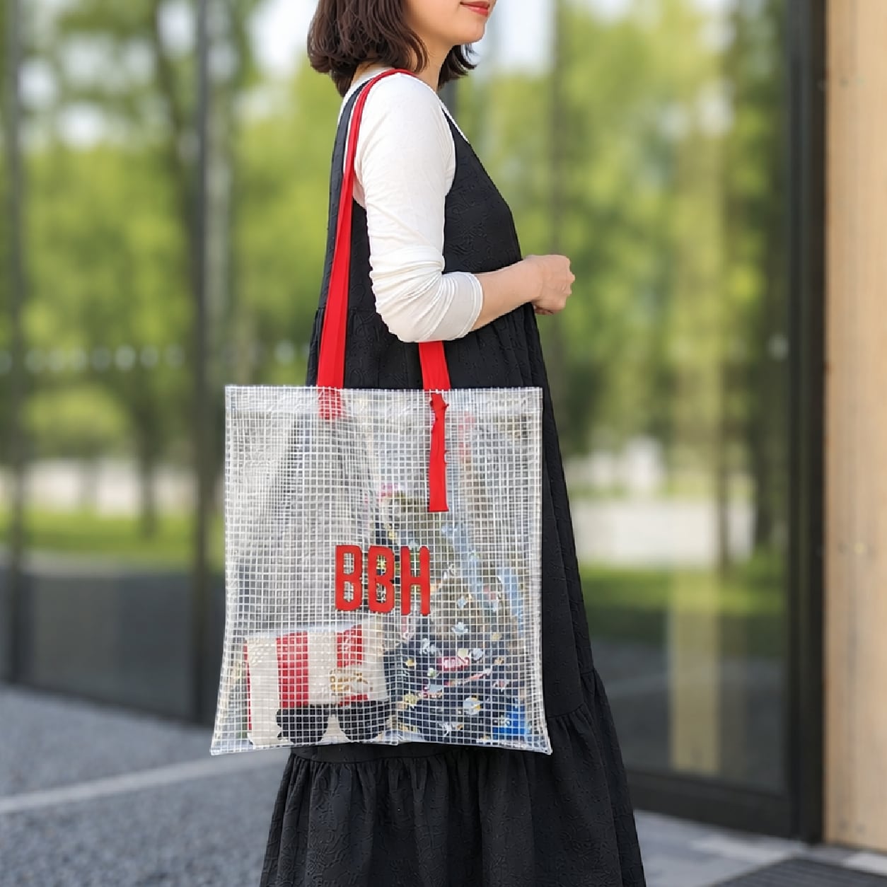 BABYL ビニール　バック BABYLビニールバッグ BBH”CLEAR CHECK TOTE (L) | BamBooks the Heritage